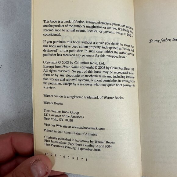 Split Second By David Baldacci 2003 Paperback First Edition Warner Books - Picture 3 of 3